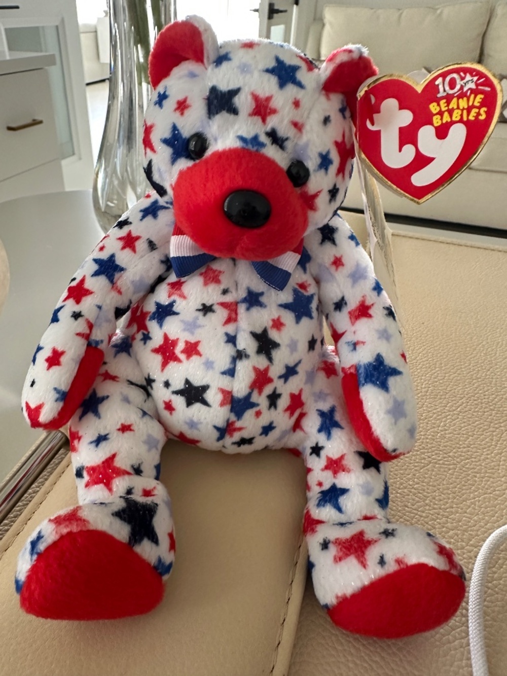 Beanie Babies 10th anniversary American bear called /Red